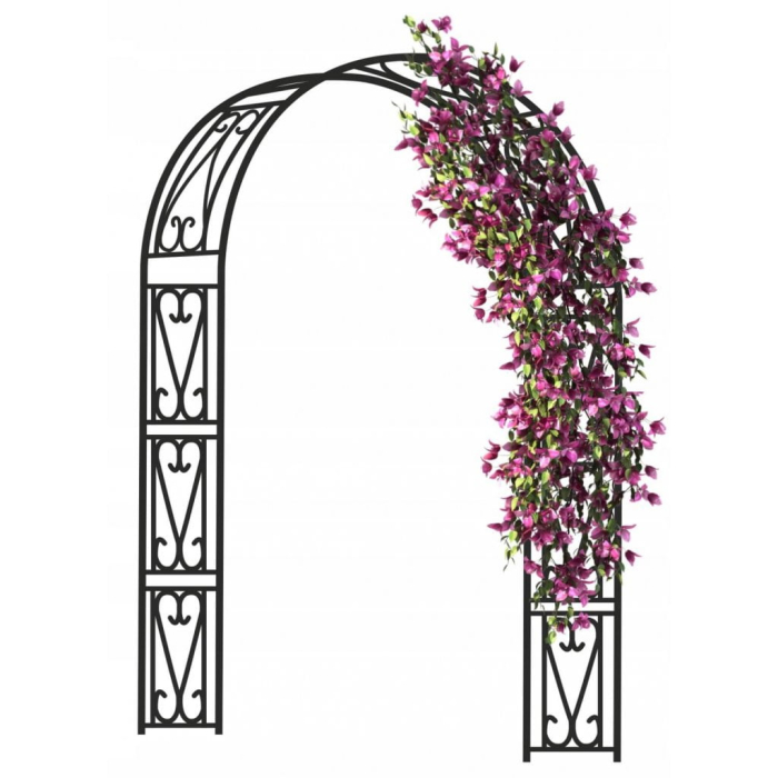 Pergola gradina metalica pentru plante cataratoare, otel vopsit electrostatic, 150x40x250 cm, negru [2]