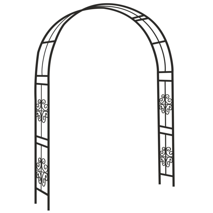 Pergola gradina metalica, suport plante cataratoare, 118x24x220 cm, negru [5]