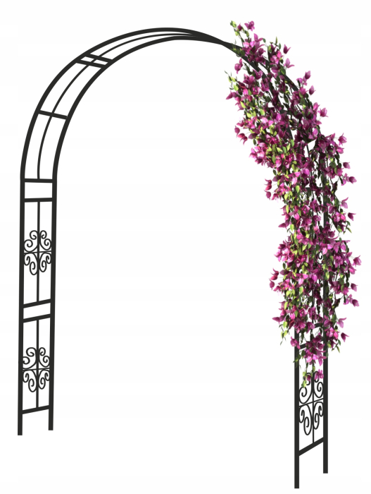 Pergola gradina metalica, suport plante cataratoare, 118x24x220 cm, negru [2]