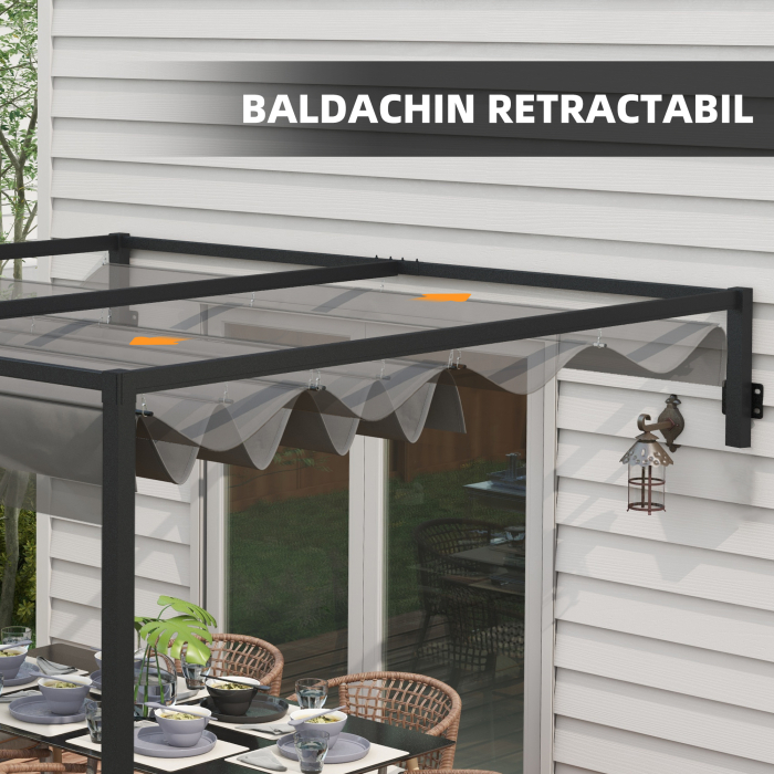  Pergola Inclinata cu Acoperis Retractabil [5]
