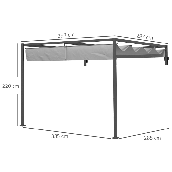  Pergola Inclinata cu Acoperis Retractabil [3]