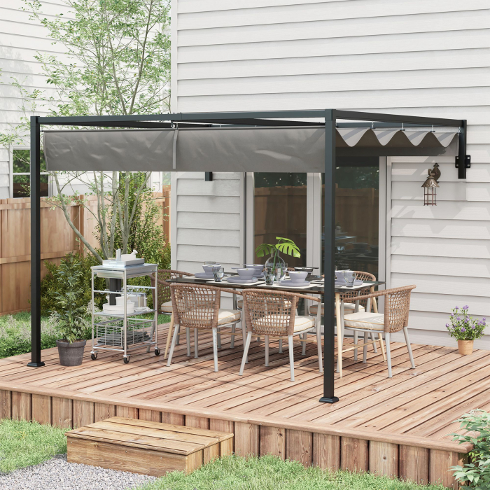  Pergola Inclinata cu Acoperis Retractabil [2]