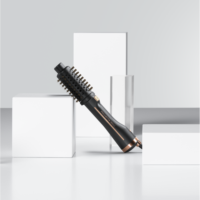 Peria rotativa cu aer cald Rowenta Ultimate Experience CF9620F0, 3 trepte temperatura, Funcția avansata Style Assist, Negru/ Auriu [8]