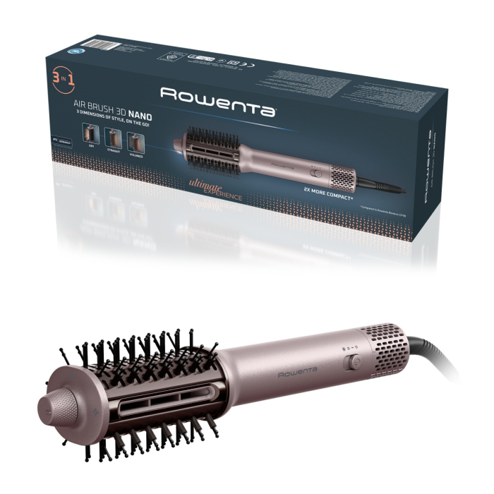 Perie cu aer cald Rowenta Air Brush 3D Nano UB9D30E0, 810 W, flux de aer 160 km/h, 3 trepte viteza si temperatura, tehnologie Air Switch, functie ioni [15]