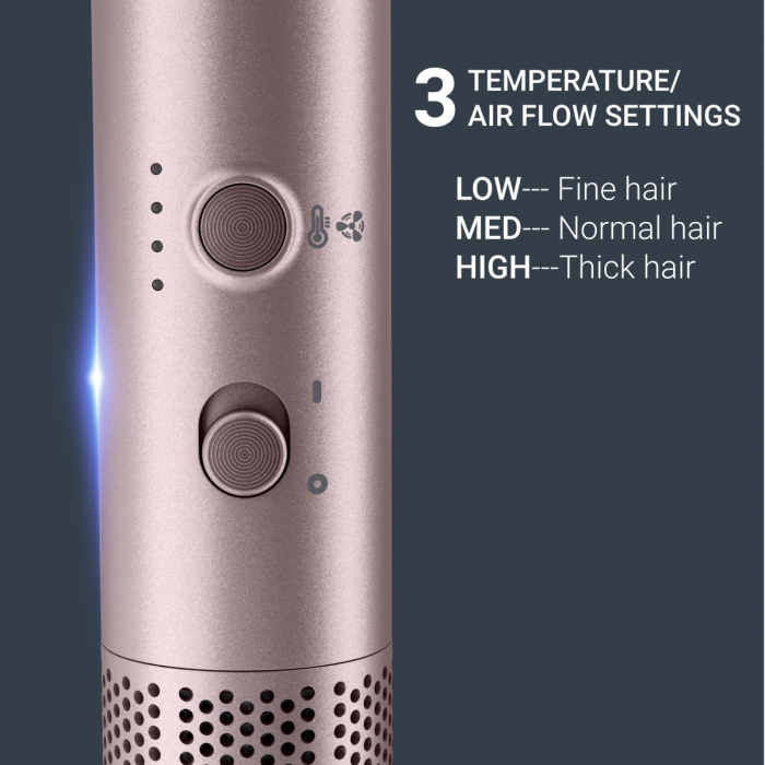 Perie cu aer cald Rowenta Ultimate Experience Air Nano UB9B20E0, 950 W, 3 trepte de viteza si temperatura, non-rotativa, generator de ioni, invelis ceramic, 2 perii, 1 capat uscare, geanta de transpor [2]