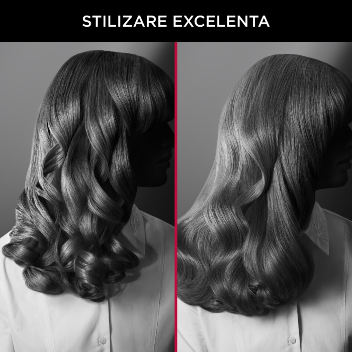 Perie cu aer cald Rowenta x Karl Lagerfeld Express Style CF635LF0, 800W, cablu rotativ 360°, 3 trepte de viteza / temperatura, 5 accesorii, invelis Keratin & Glow, functie hair respect, negru [4]