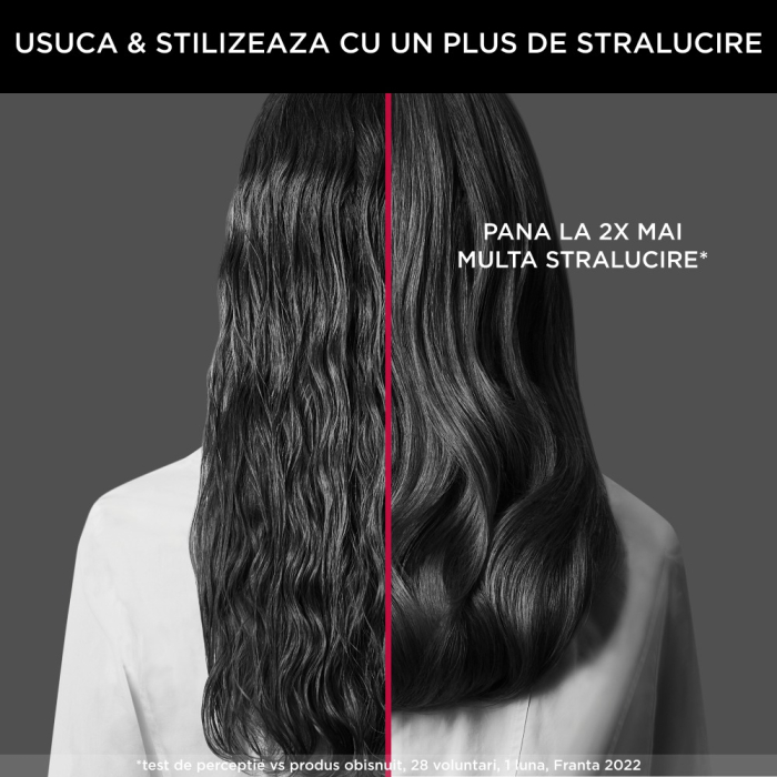 Perie cu aer cald Rowenta x Karl Lagerfeld Express Style CF635LF0, 800W, cablu rotativ 360°, 3 trepte de viteza / temperatura, 5 accesorii, invelis Keratin & Glow, functie hair respect, negru [5]