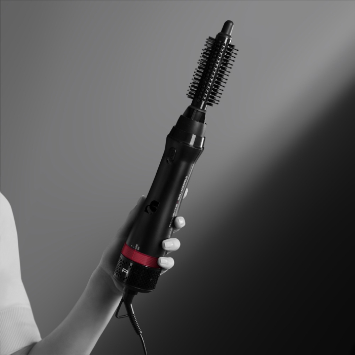Perie cu aer cald Rowenta x Karl Lagerfeld Express Style CF635LF0, 800W, cablu rotativ 360°, 3 trepte de viteza / temperatura, 5 accesorii, invelis Keratin & Glow, functie hair respect, negru [8]