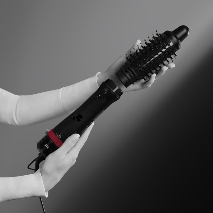 Perie cu aer cald Rowenta x Karl Lagerfeld Express Style CF635LF0, 800W, cablu rotativ 360°, 3 trepte de viteza / temperatura, 5 accesorii, invelis Keratin & Glow, functie hair respect, negru [10]