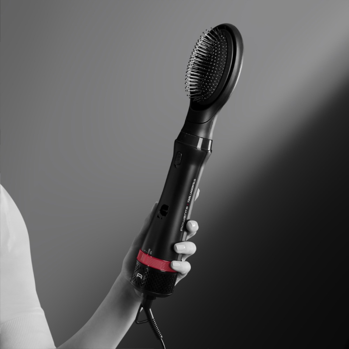 Perie cu aer cald Rowenta x Karl Lagerfeld Express Style CF635LF0, 800W, cablu rotativ 360°, 3 trepte de viteza / temperatura, 5 accesorii, invelis Keratin & Glow, functie hair respect, negru [6]