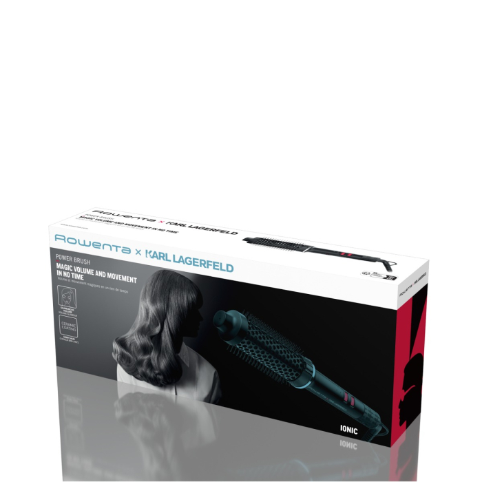 Perie cu aer cald Rowenta x Karl Lagerfeld Powerbrush UB572LE0, 55 W, 2 trepte temperatura, invelis ceramic, generator de ioni, diametru 38 mm, varf r [13]