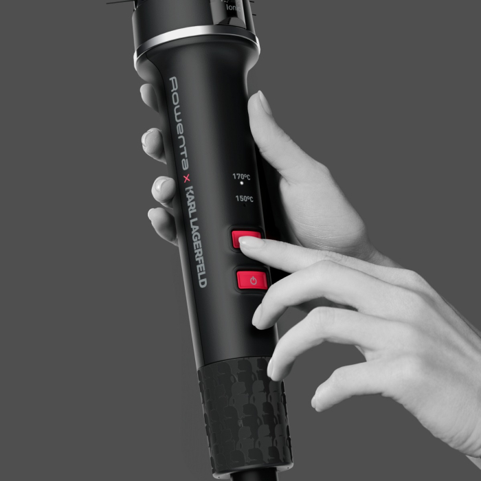 Perie cu aer cald Rowenta x Karl Lagerfeld Powerbrush UB572LE0, 55 W, 2 trepte temperatura, invelis ceramic, generator de ioni, diametru 38 mm, varf r [8]