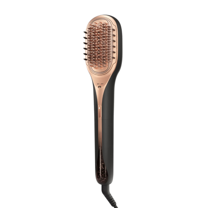 Perie de par reparatoare cu abur Rowenta Hair Therapist™ CF9940F0, 165 W, tehnologie Thermal Care, invelis Keratin, oprire automata, afisaj LED, geanta pentru transport, negru/maro [12]