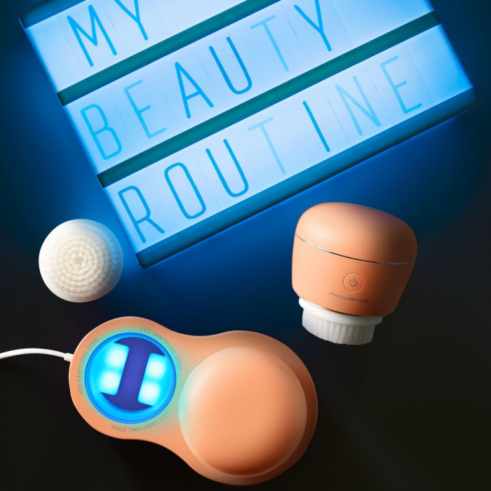 Perie electrica de curatare faciala Rowenta My Beauty Routine Anti-Blemish LV4010F0, curatare fata, inlaturare machiaj, reducere pori, lumina LED albastra, coral [11]