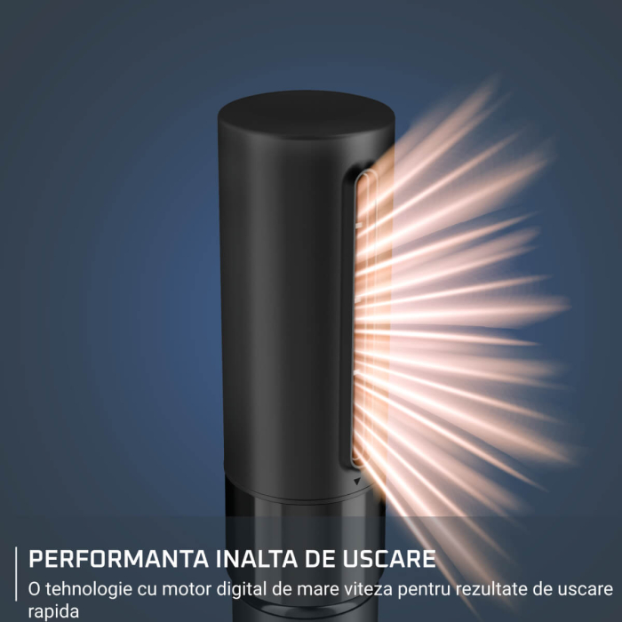 Perie multifunctionala cu aer cald Rowenta Air Shape UB9820E0, non-rotativa, invelis ceramic, generator de ioni, 3 trepte viteza/temperatura, concentrator, negru & bronz [4]