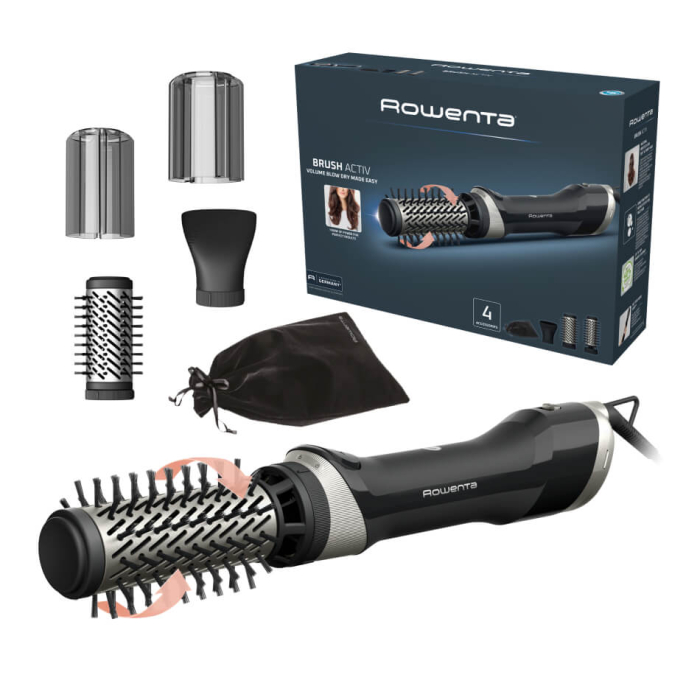 Perie rotativa cu aer cald Rowenta Brush Activ UB9530F0, 1000W, 2 trepte de viteza/temperatura, 2 perii rotative 40/50mm, concentrator aer, husa inclusa, functie jet de aer rece, generator de ioni, in [10]