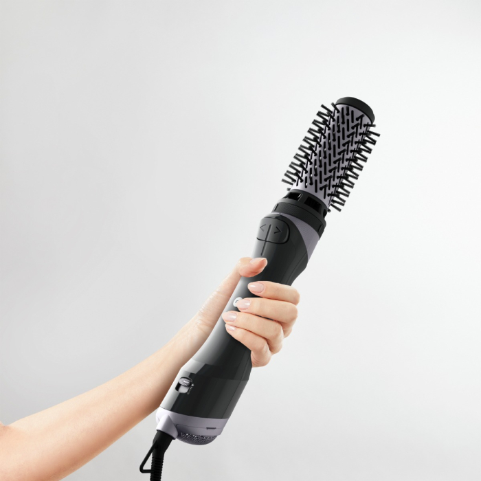 Perie rotativa cu aer cald Rowenta Brush Activ UB9534F0, 1000W, 2 trepte de viteza & temperatura, 2 perii rotative 40/50mm, 1 perie de 30 mm, 1 perie paddle, husa inclusa, generator de ioni, invelis c [8]