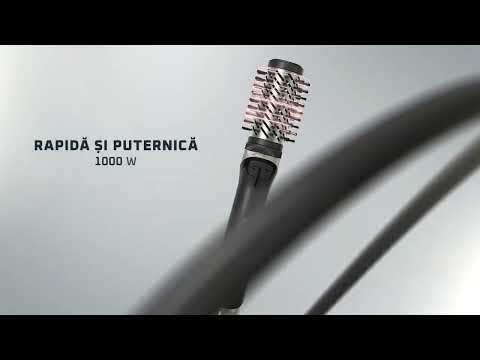 Perie rotativa cu aer cald Rowenta Brush Activ UB9534F0, 1000W, 2 trepte de viteza & temperatura, 2 perii rotative 40/50mm, 1 perie de 30 mm, 1 perie paddle, husa inclusa, generator de ioni, invelis c [2]