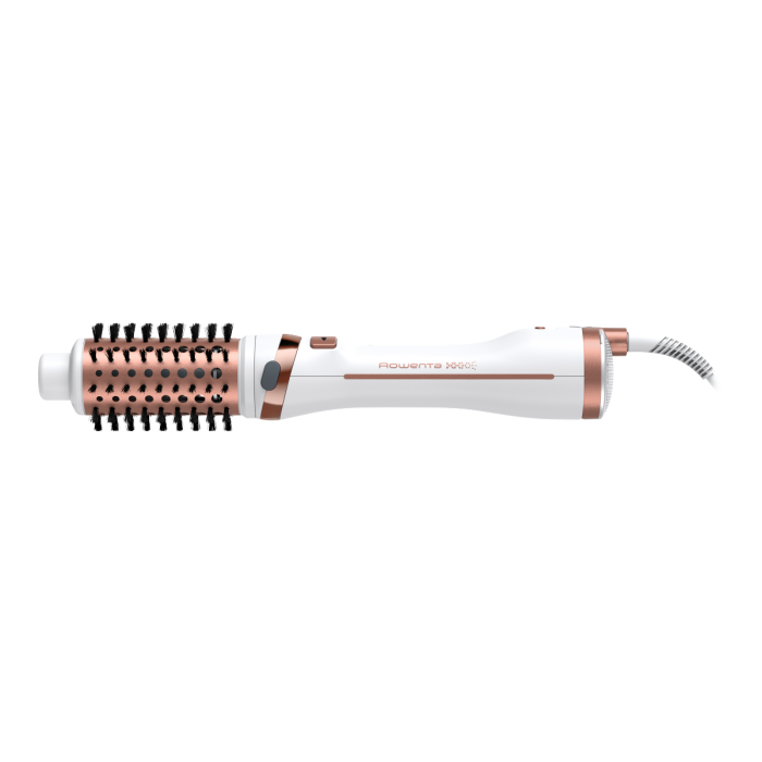 Perie rotativa cu aer cald Rowenta Brush Activ Ultimate Care CF9720F0, tehnologie Careful Heat, invelis quart ceramic, tehnologie Ionic Booster, design compact, 3 trepte de viteza, concentrator, alb [15]