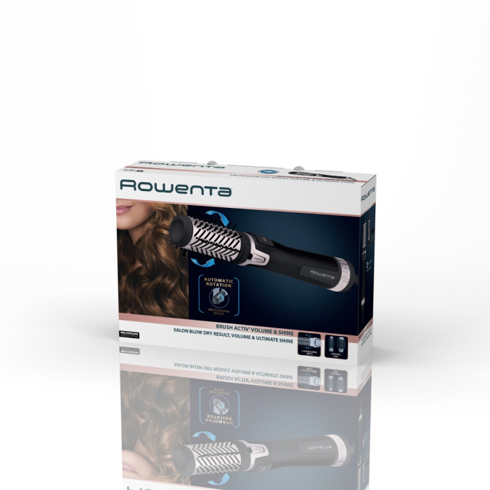 Perie rotativa Rowenta Brush Activ' Dry & Style CF9550F0, 1000 W, generator de ioni, jet de aer rece, inel de agatare, negru [8]