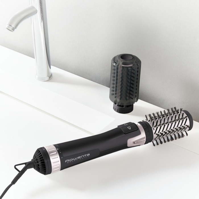 Perie rotativa Rowenta Brush Activ' Dry & Style CF9550F0, 1000 W, generator de ioni, jet de aer rece, inel de agatare, negru [4]
