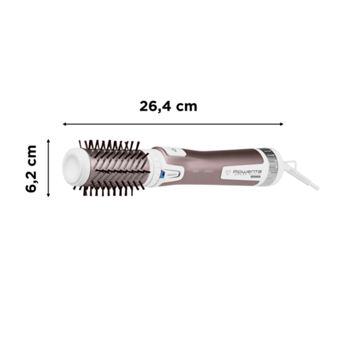 Perie rotativa Rowenta Brush Activ' Premium Care CF9540, 1000W, 2 trepte, 2 viteze, ionizare, 2 perii, Cashmere Keratin,  înveliş ceramic, roz [9]