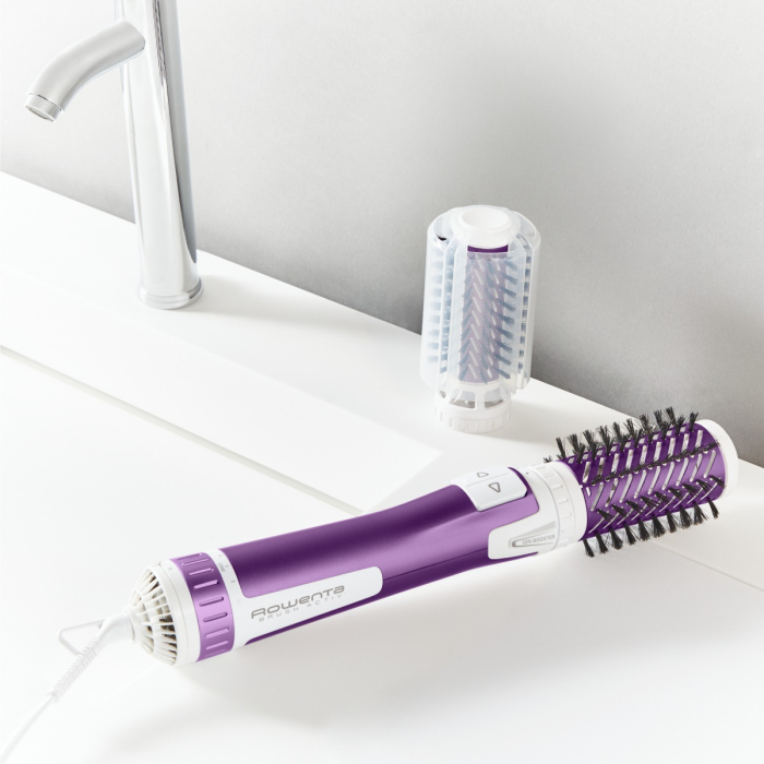Perie rotativă Rowenta Brush Activ' Volume&Shine 2 CF9530F0, 1000W, 2 setări de temperatură si viteză, ionizare, 2 perii,  înveliş ceramic, mov [6]