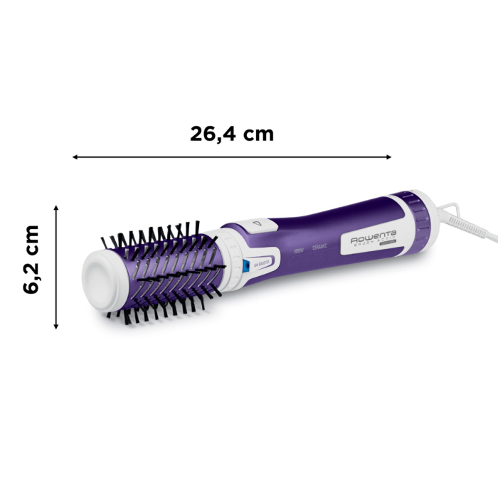 Perie rotativă Rowenta Brush Activ' Volume&Shine 2 CF9530F0, 1000W, 2 setări de temperatură si viteză, ionizare, 2 perii,  înveliş ceramic, mov [4]