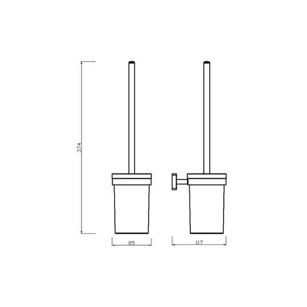 Perie WC Ferro Greta alb - crom [2]