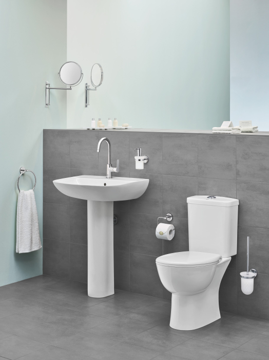 Perie WC Grohe 40463001, 374 mm, 138 mm, 1 orificii instalare, pe perete, sticla, metal, elemente fixare ascunse, Crom [5]