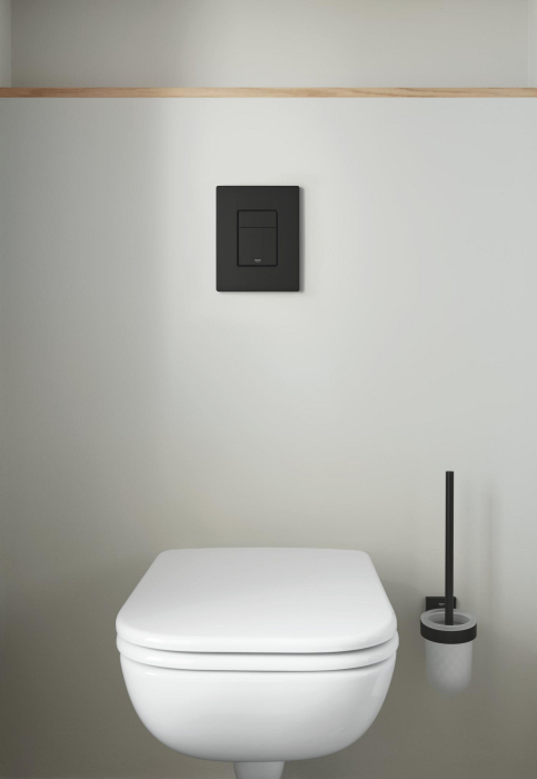 Perie WC Grohe 409772430, 399 mm, 126 mm, 2 orificii instalare, pe perete, sticla, metal, elemente fixare ascunse, Negru [5]