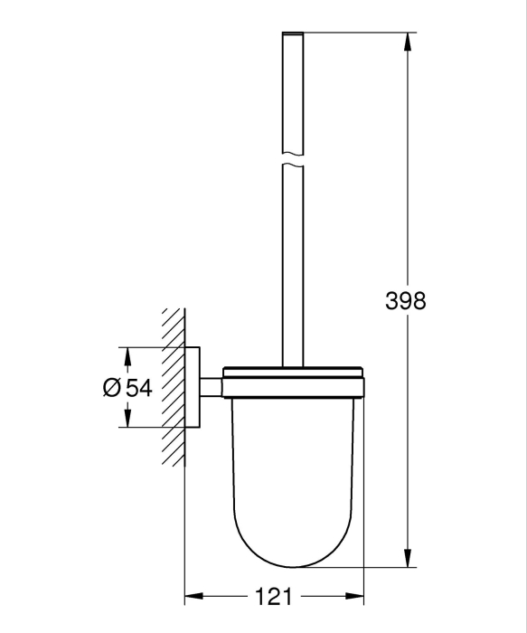 Perie WC Grohe 41185AL0, Start, aparenta, metal/sticla, mat, grafit [2]