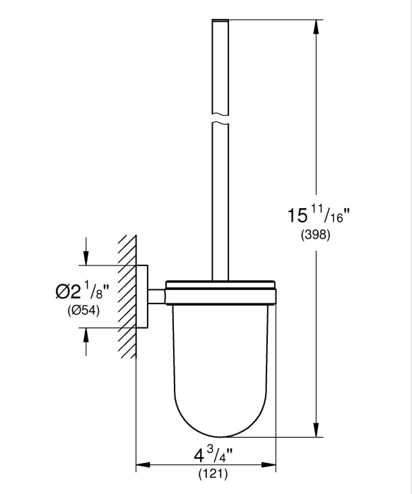Perie WC Grohe 41185AL0, Start, aparenta, metal/sticla, mat, grafit [3]