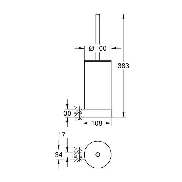 Perie WC Grohe Selection negru mat Phantom Black [2]