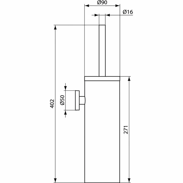 Perie WC pe perete crom Ideal Standard IOM [2]