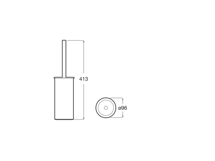 Perie WC Roca A817038NM0, 96 mm, 413 mm, 1 orificii instalare, pe podea, metal, plastic, elemente fixare ascunse, Negru [2]