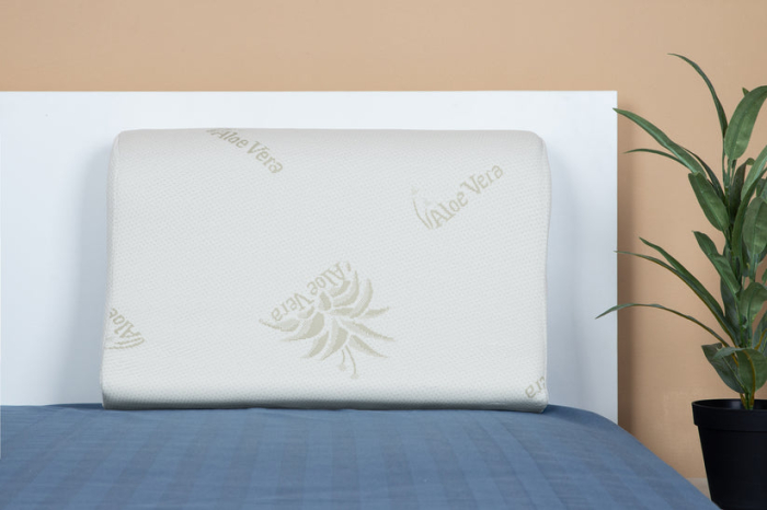 Perna Brius Memory, Microfibra tip tricot, Umplutura perna, Burete memory foam, Aloe Vera Burete Anatomic, 47x33 [2]