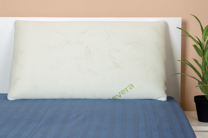 Perna Brius Memory Trilly, Microfibra de tip tricot, Umplutura perna, Burete memory foam perforat, Aloe Vera, 40x70 [2]