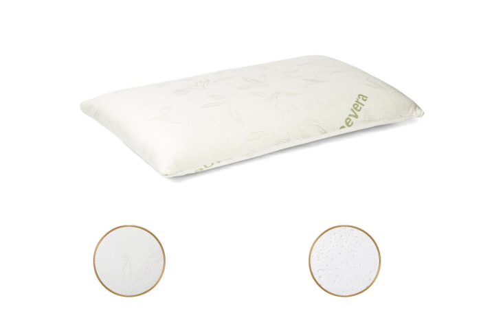 Perna Brius Memory Trilly, Microfibra de tip tricot, Umplutura perna, Burete memory foam perforat, Aloe Vera, 40x70 [5]