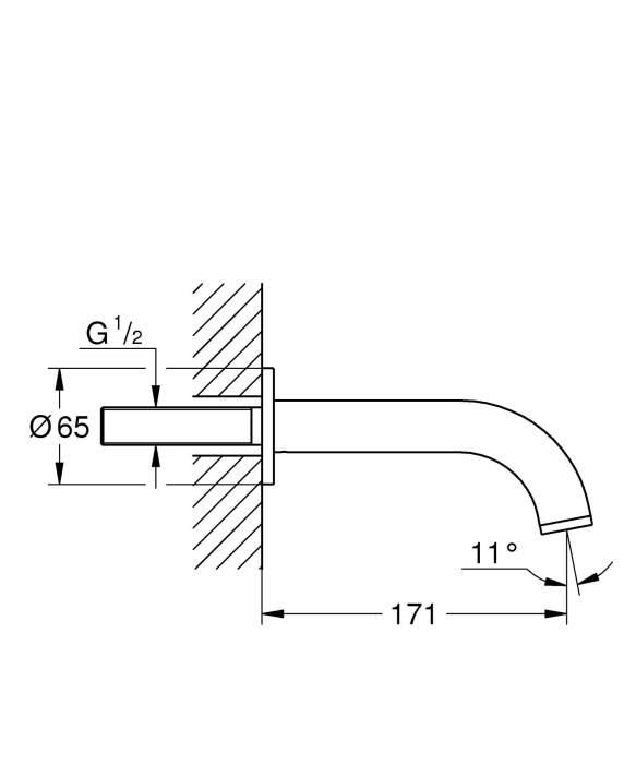 Pipa cada Grohe 13139AL3, Atrio, 1/2'', 171 mm, mat, grafit [3]