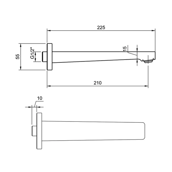 Pipa cada Villeroy&Boch Architectura negru mat 22.4 cm [5]