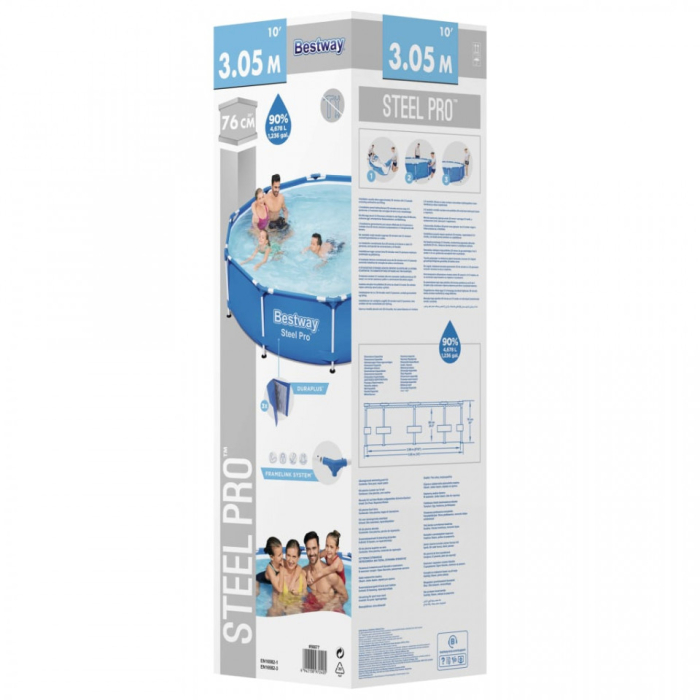 Piscina cadru metalic Bestway, 305x76 cm, 4500 litri, cu pompa de filtrare [7]