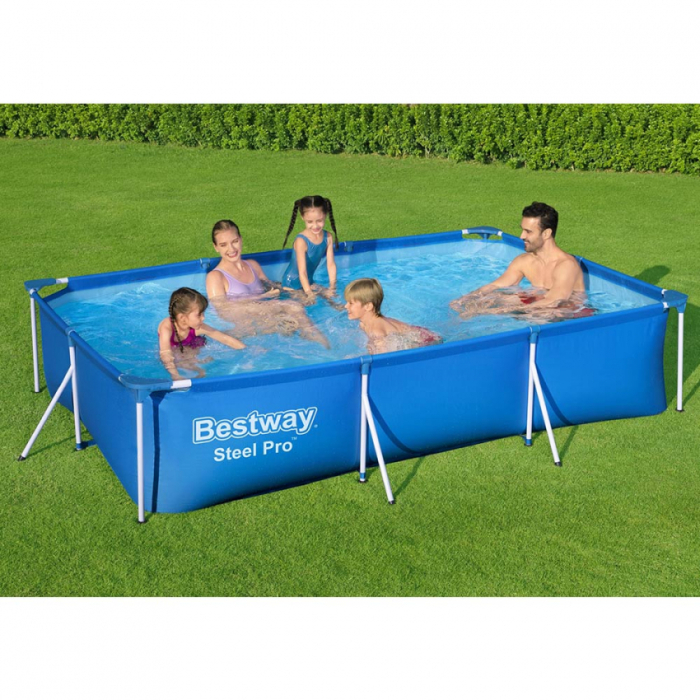 Piscina cadru metalic Bestway 56411 Steel Pro Frame, 300x201x66 cm, 3.300 litri, cu pompa de filtrare [2]