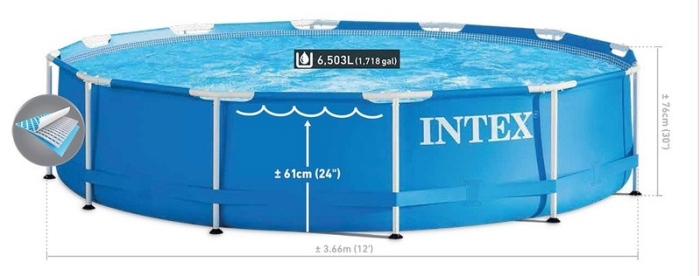 Piscina cadru metalic Intex, 366Ã-76 cm, 6.500 litri, cu pompa de filtrare [8]