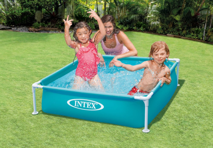 Piscina pentru copii Intex 57173NP Mini Frame 122x122x30 cm, cadru metalic, 342 litri, albastra [6]