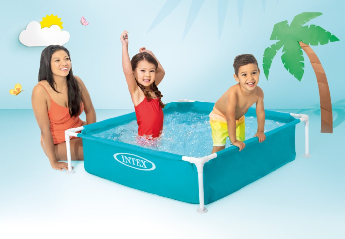 Piscina pentru copii Intex 57173NP Mini Frame 122x122x30 cm, cadru metalic, 342 litri, albastra [4]