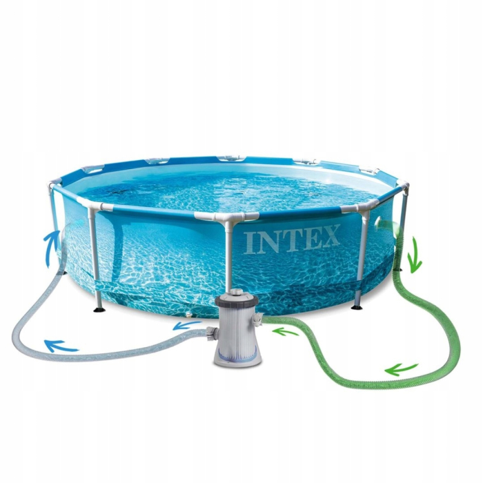 Piscina rotunda cu cadru metalic Beachside Metal Frame Intex 28208NP, 305x76 cm, cu pompa filtrare [8]