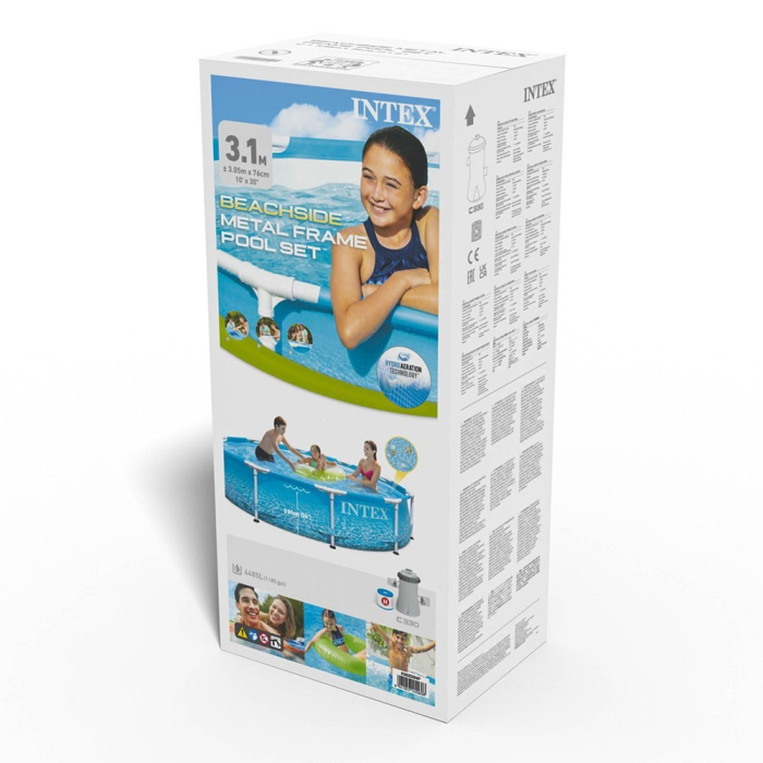 Piscina rotunda cu cadru metalic Beachside Metal Frame Intex 28208NP, 305x76 cm, cu pompa filtrare [2]