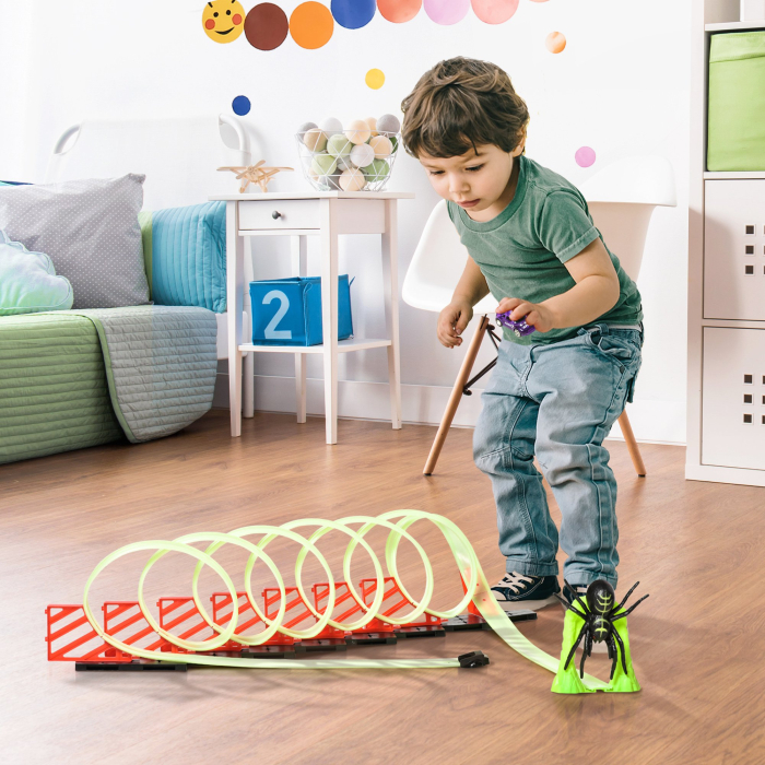 Pista pentru Masini cu Efecte Luminoase si Masina inclusa, pentru Copii de la 3-6 Ani, 86x67x21cm-Multicolora [2]