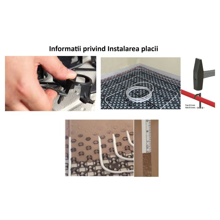 Placa cu nuturi Giacomini Spider R979SY011, cu pini pentru incalzire prin pardoseala, 800x600x35 mm, pentru tevi Ø16–17 mm [4]